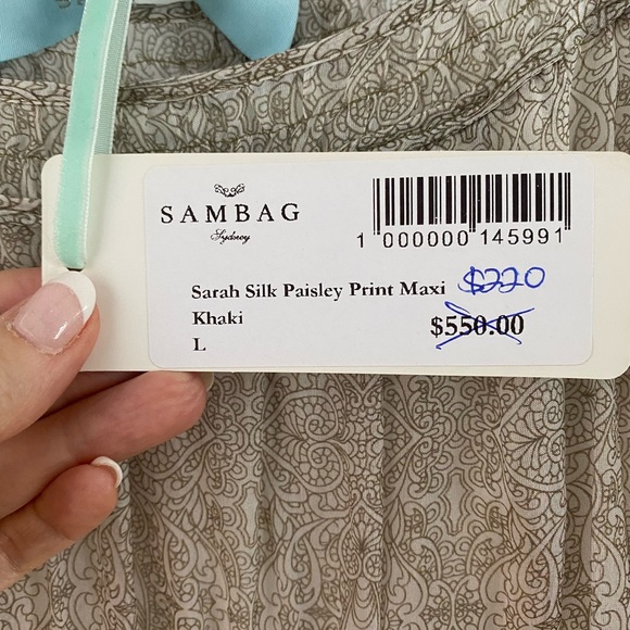 **SOLD*** 100% Silk Sambag Maxi Dress Size L BNWT RRP$550 - Picture 3 of 5